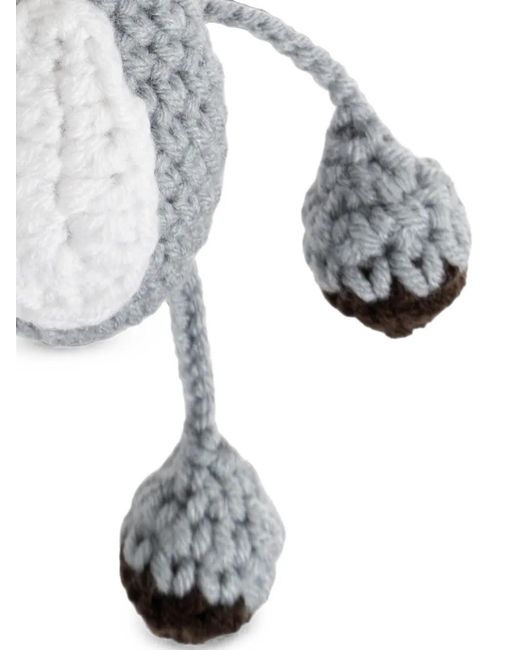 Munthe White Vamke Crochet Keychain