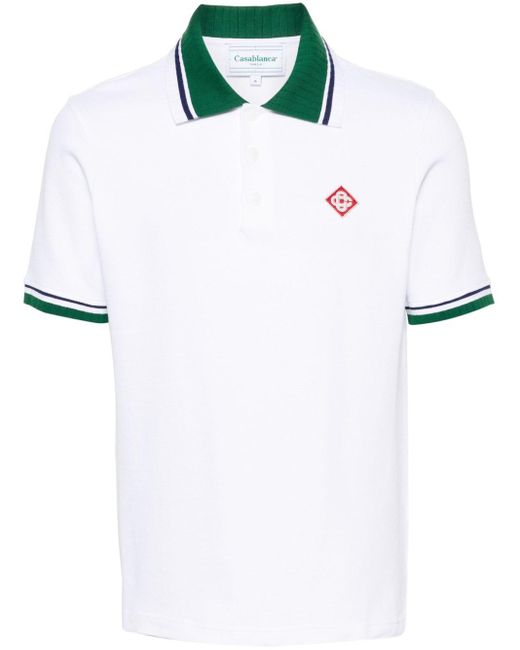 Polo à patch logo Casablancabrand pour homme en coloris White