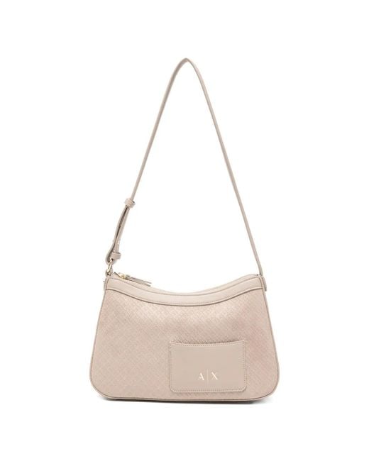 ARMANI EXCHANGE White Logo-Debossed Shoulder Bag