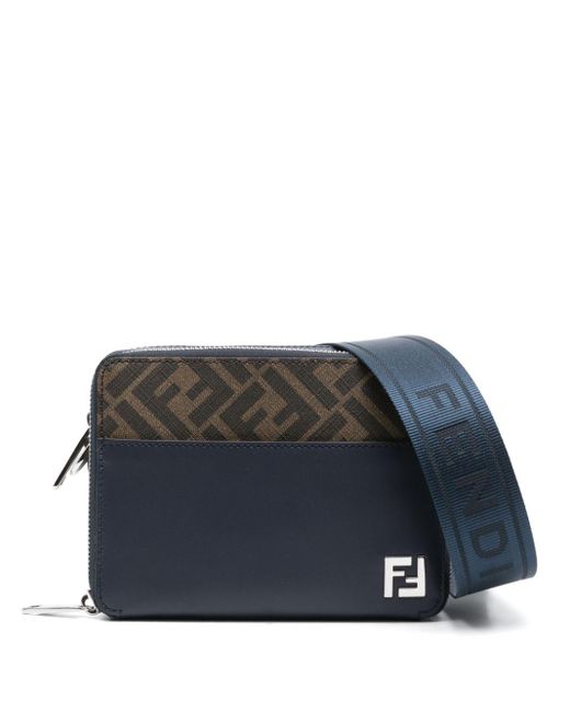 Fendi Blue Mini Crossbody Organizer Handbag for men