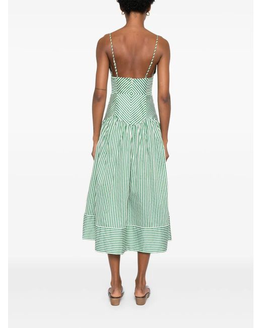 Farm Rio Green Cotton Midi Dress