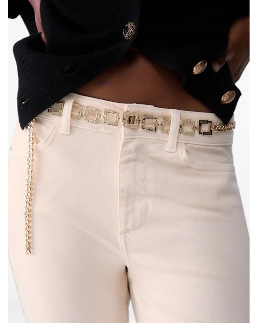 Liu Jo White Skinny Trousers With Belt