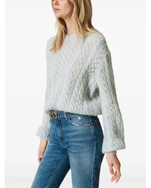 Twinset Blue Cable-Knit Jumper