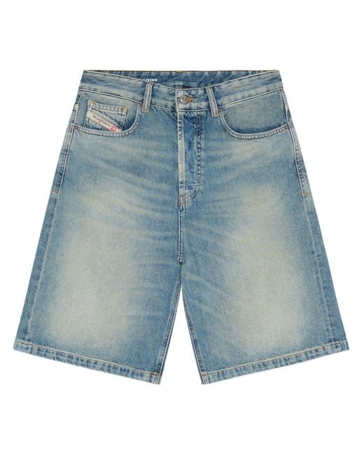 DIESEL Blue De-sire Washed Knee-length Shorts