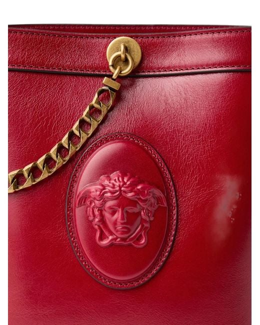 Versace Red Medusa '95 Chain-Detail Bucket Bag