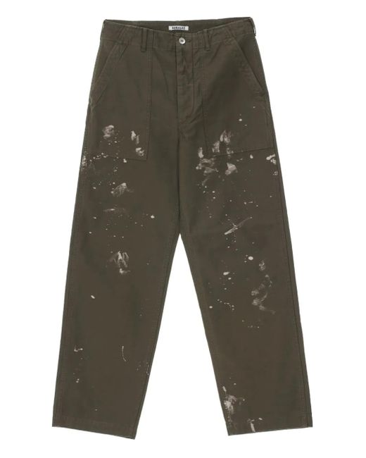 Auralee Gray Stained Baggy Baker Trousers for men