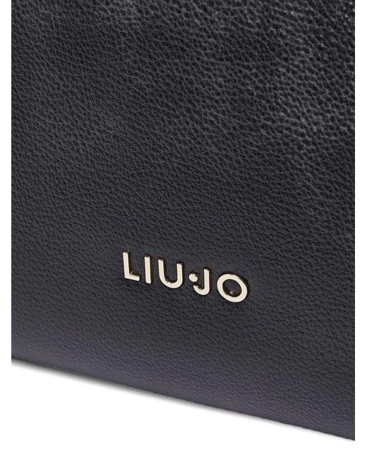Liu Jo Black Braided-Handle Zip-Detail Shoulder Bag
