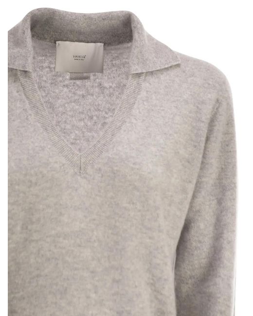 Vanisé Gray Patty Long-Sleeves Polo Top