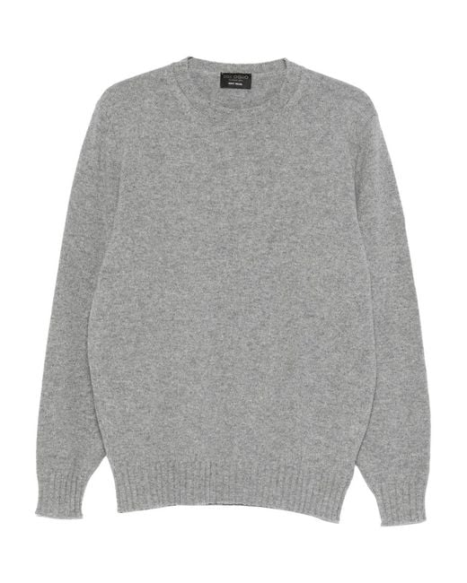 Dell'Oglio Gray Crew Neck Sweater for men