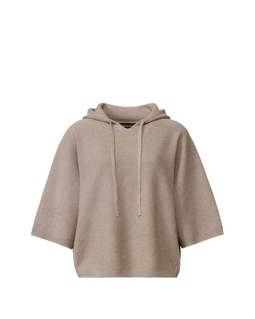 Fabiana Filippi Gray Drawstring-Fastening Elbow-Sleeve Hoodie
