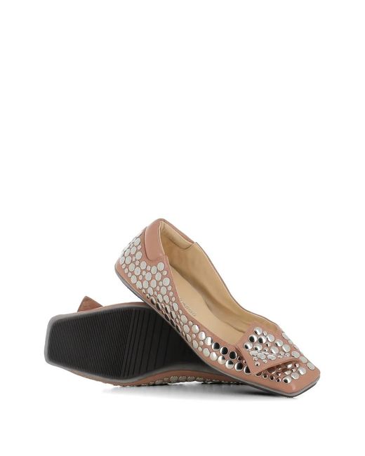 Dove Nuotano Gli Squali White Embellished Ballet Flats