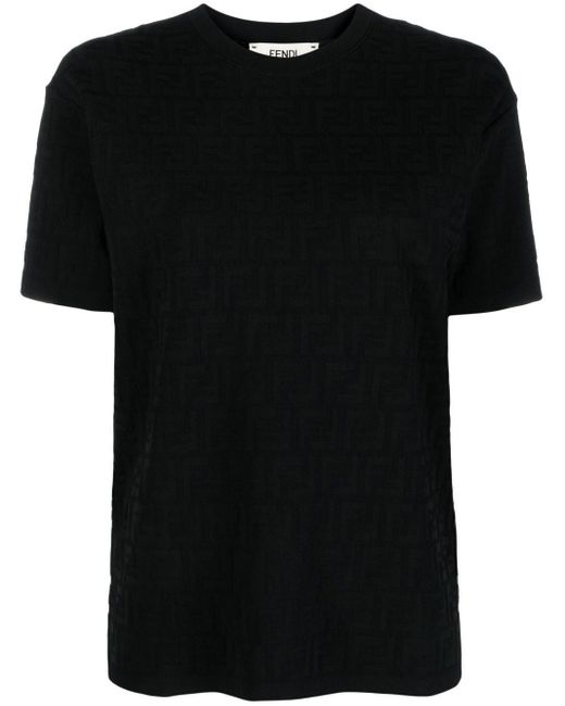 Fendi Black T-Shirt mit FF