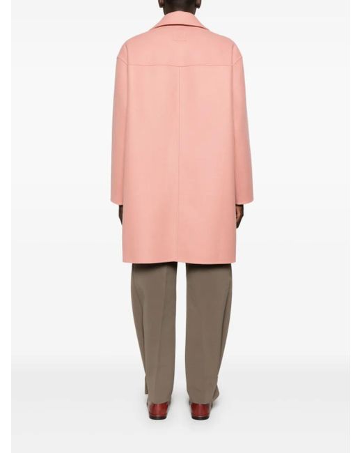 Fendi Pink Double-Breasted Patch-Pocket Coat for men