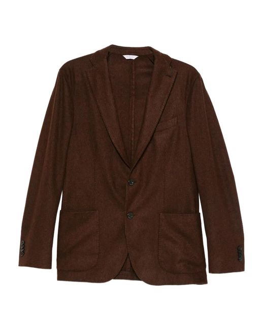 Boglioli Brown Single-Breasted Blazer for men