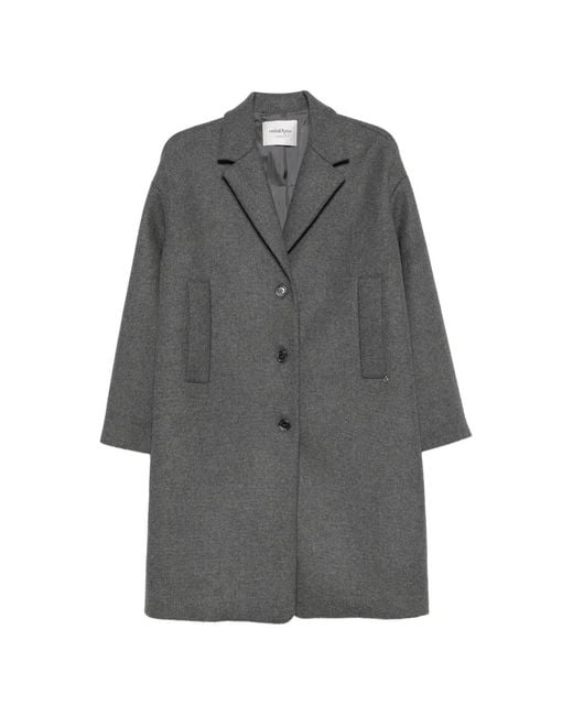 Ottod'Ame Gray Simona Single-Breasted Coat