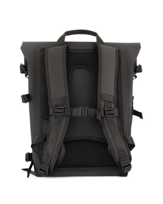 Rains Black Rolltop Backpack