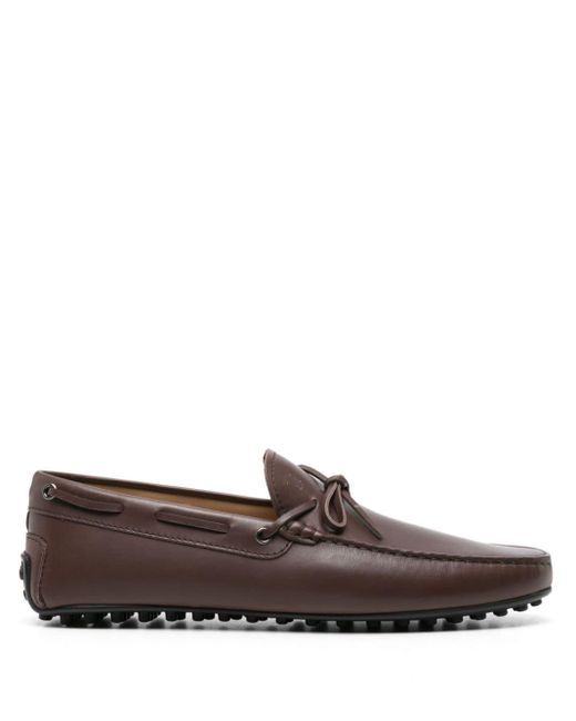 Tod's Brown City Gommino Leather Loafers for men