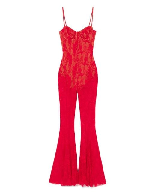 Norma Kamali フィッシュテール ジャンプスーツ Red