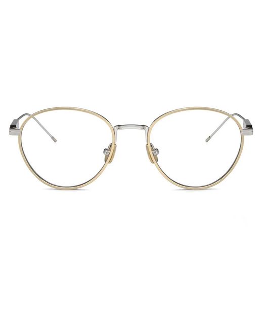 Brunello Cucinelli Metallic Round-Frame Glasses
