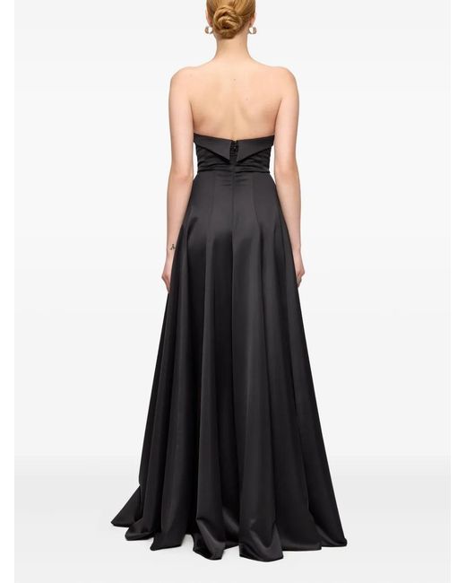 V:PM ATELIER Black Noir Sweetheart-Neckline Maxi Dress