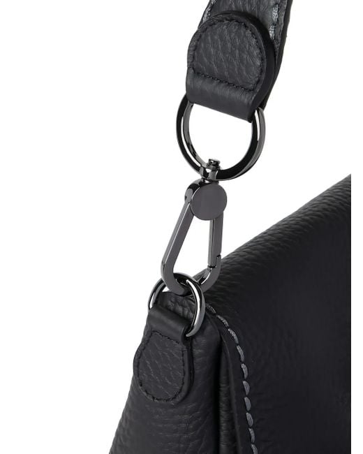 VISONA Black Schultertasche aus Leder