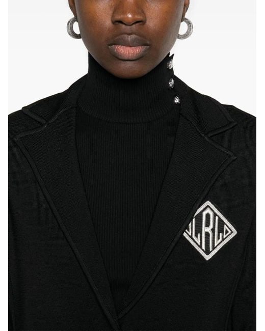 Ralph Lauren Black Logo-Embroidered Blazer
