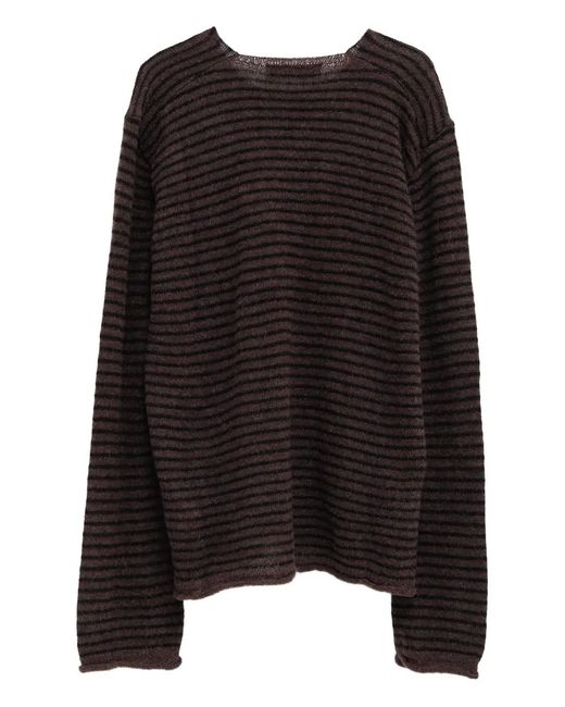 Our Legacy Black Rigid Striped-Pattern Sweater for men