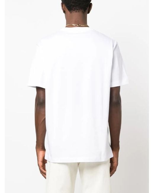 T-shirt en coton imprimé logo Versace pour homme en coloris White