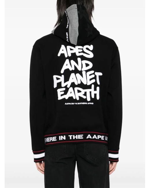 Aape By A Bathing Ape Moonface Collegejacke Mit Kapuze in Black für Herren
