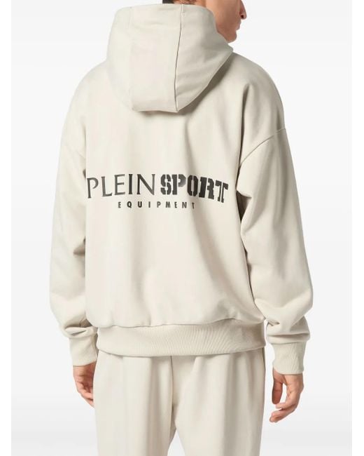 Philipp Plein Natural Logo-Print Hoodie for men