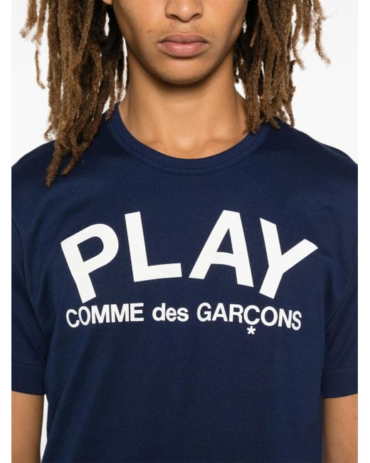 COMME DES GARÇONS PLAY Blue Logo-Print T-Shirt