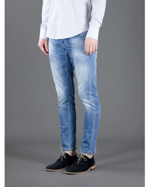 Dondup Blue Stone Washed Jeans for men