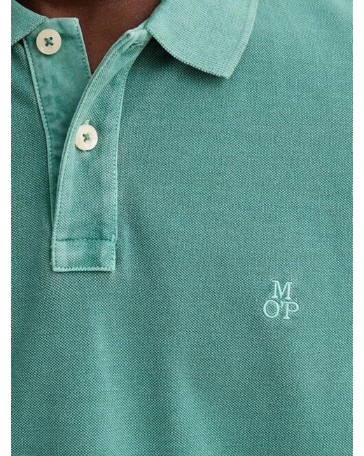 Marc O' Polo Green Buttoned Short-Sleeve Polo Shirt for men
