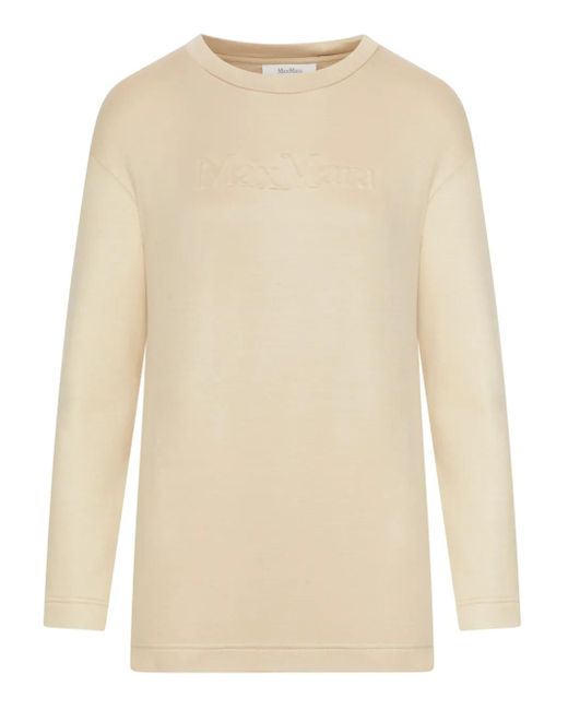 Max Mara Natural Berma Crewneck Long-Sleeved Sweatshirt
