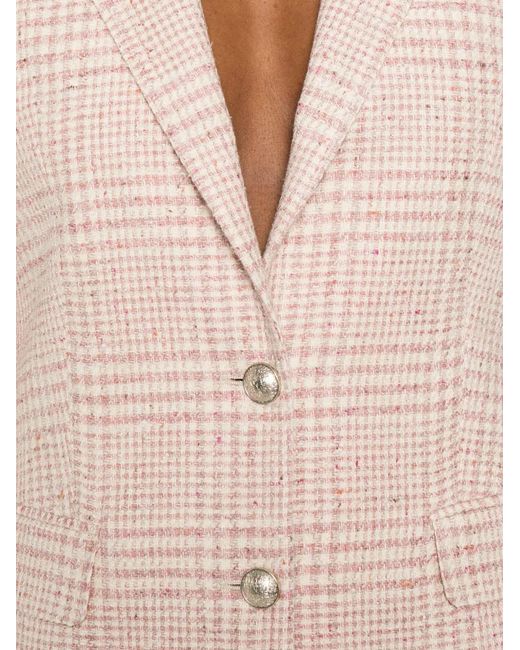 Tagliatore Pink Checked Single-Breasted Blazer