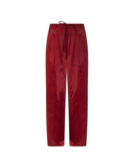 Gestuz Red X Barbie Drawstring Satin-Finish Trousers