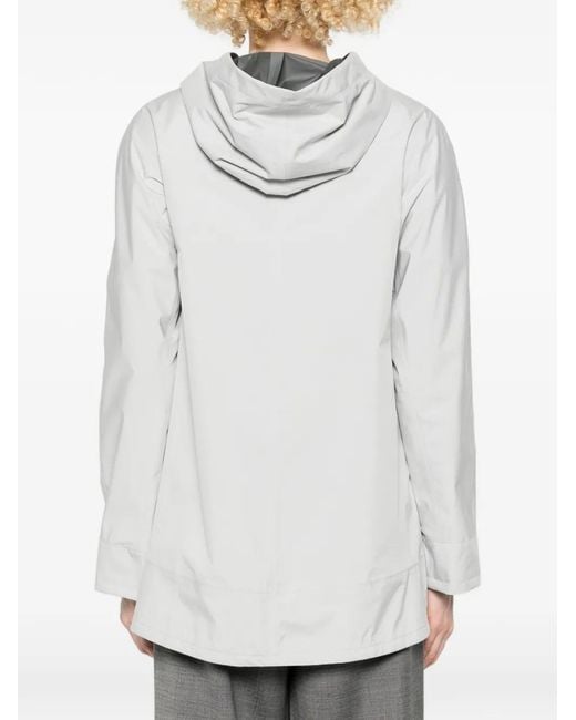 Herno White Zip-Up Hooded Coat