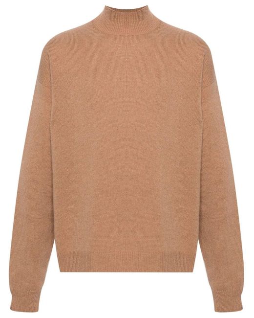 Balenciaga Gerippter Pullover mit Stehkragen in Brown für Herren