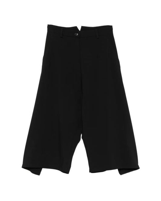 Rundholz Black Asymmetric-Hem Cropped Trousers