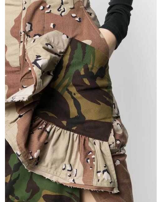 Preen By Thornton Bregazzi Green Patchwork Camouflage-Print Pencil Skirt