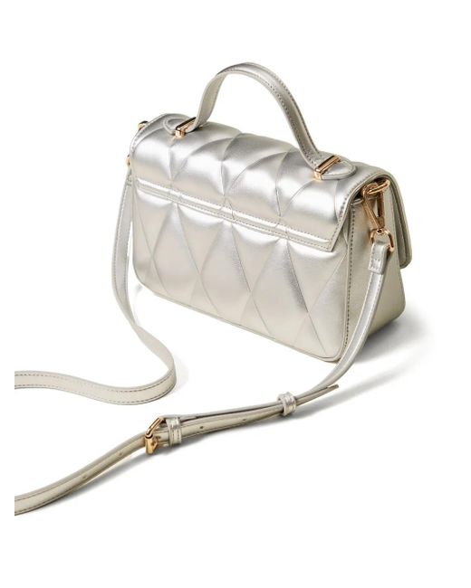 Twinset White Quilted Top-Handle Tote Bag