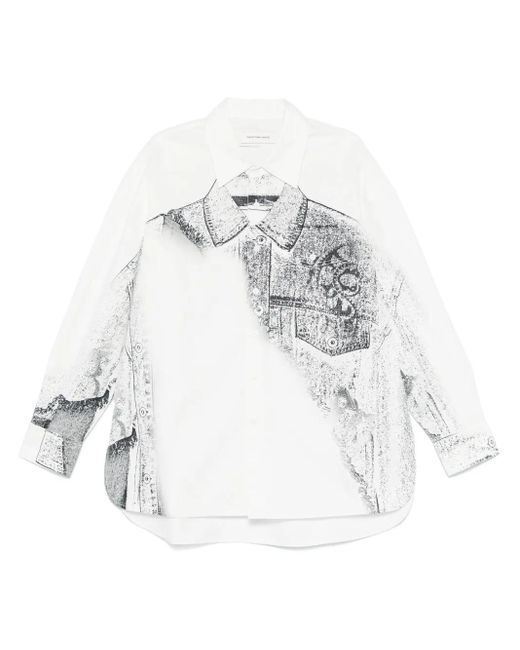 Camicia Con Stampa Trompe L'Oeil di Feng Chen Wang in Gray da Uomo