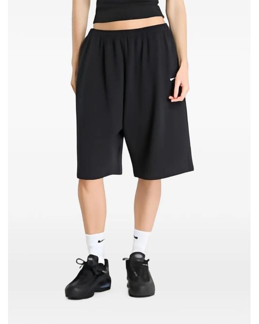 Nike Black Logo-Embroidered Shorts