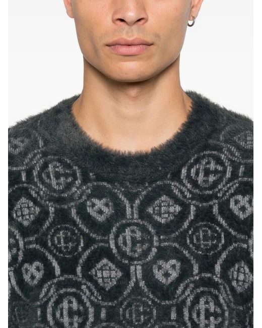 Casablanca Black Fluffy Monogram Sweater for men