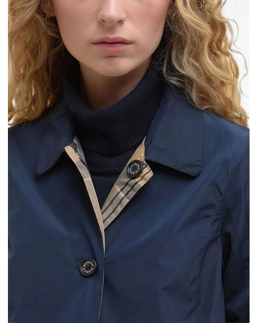 Barbour Blue Babbity Reversible Plaid-Lined Raincoat