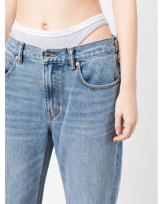 Alexander Wang Blue Straight Jeans With Layered Design