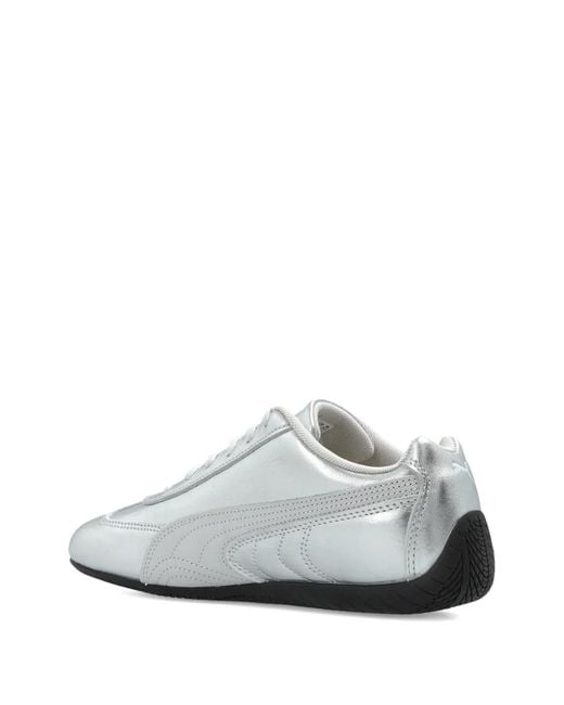 PUMA White Speedcat Leather Panelled Sneakers
