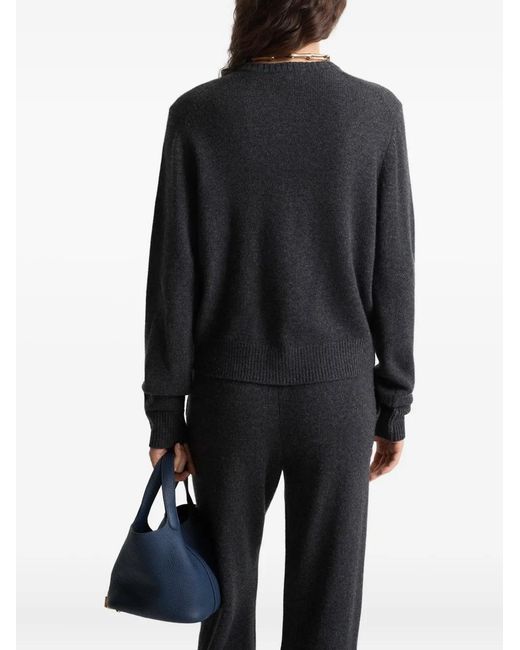 Sporty & Rich Black Button Logo Cardigan