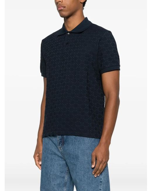 Sandro Blue Square Cross Jacquard Polo for men