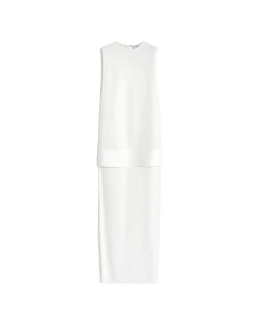 Sportmax White Layered Maxi Dress